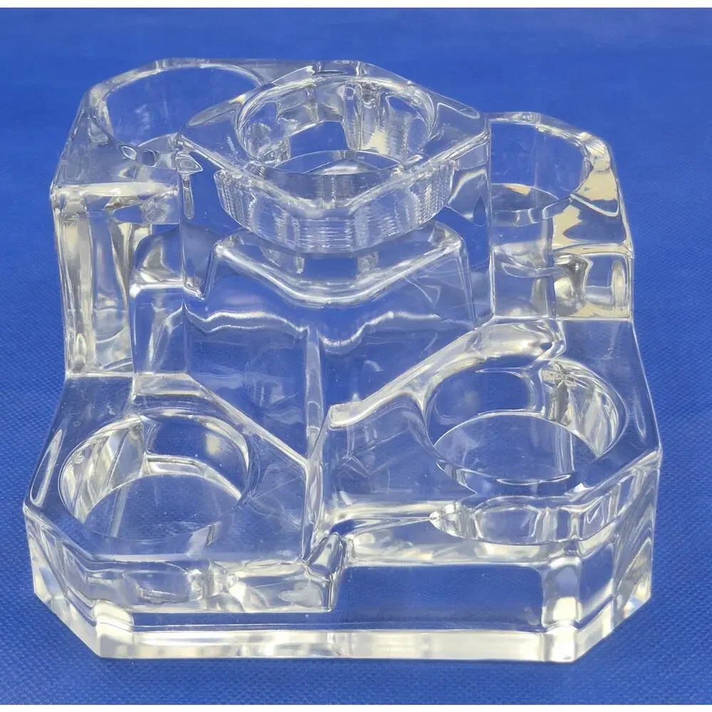 Vintage PartyLite Lead Crystal 5-Tier Castle Tealight Holder Germany 6x6x4" - Picture 2 of 8